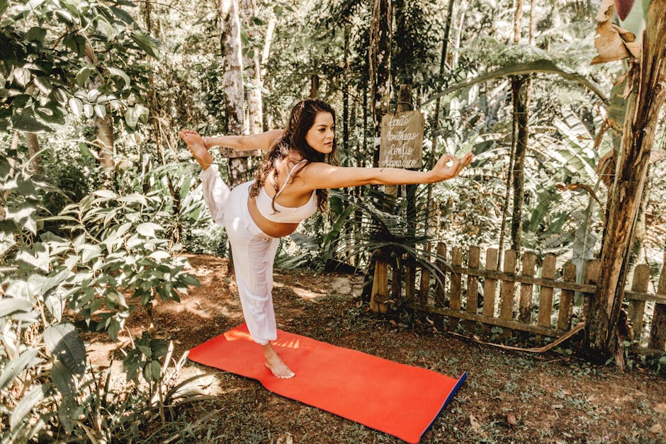Woman enjoying a moment of calm during chair yoga practice in a serene environment